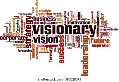 Visionary word cloud concept. Vector illustration