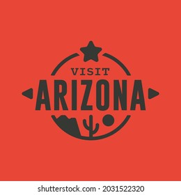 Visit Arizona state USA, travel logo and icon