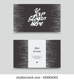 Visit Card With Hand Drawn Abstract Elements. Hand Drawn Business Card Template Design.