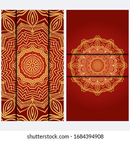 Visit Card Template With Floral Mandala Pattern. Vector Template. Islam, Arabic, Indian, Mexican Ottoman Motifs. Hand Drawn Background.