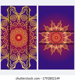 Visita Plantilla De Tarjeta Con Patrón De Mandala Floral. Plantilla de vectores. Islam, motivos árabes, indios, otomanos mexicanos. Fondo de la mano.