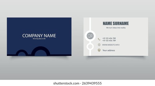 Visit card vector. Business card for private use.