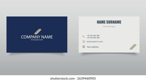 Visit card vector. Modern business card template with bold geometric shapes.