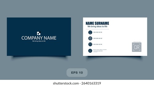 Visit card vector. Suitable for corporate identity and branding.