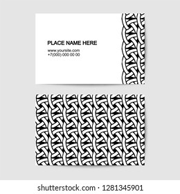 visit card vector template with black and white pattern 