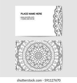visit card vector template with dotted pattern