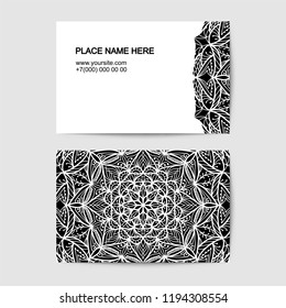 visit card vector template with lace pattern