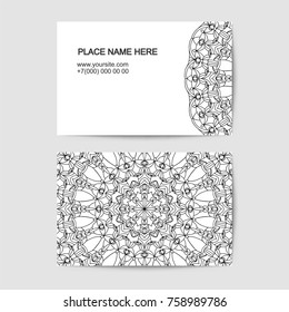 visit card vector template with lace vector pattern