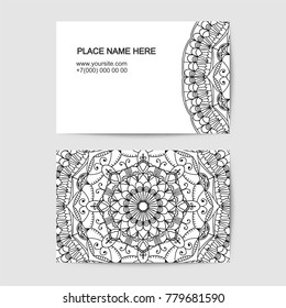 Visit Card Vector Template With Lace Pattern