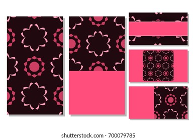 Visit cards set in arabic style. Vector illustration