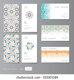 Visit cards set with islamic ornament