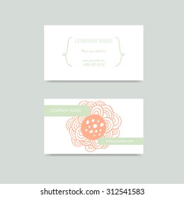 Visit or discount cards. Hand paint. Place for your text.