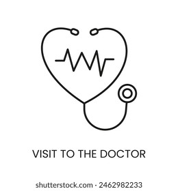 Visita al ícono de Vector de la línea doctor con un trazo editable