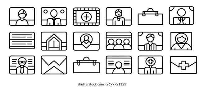 ícone de visita definir traçado editável ícones de contorno definir
