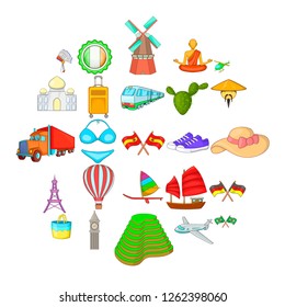 Visit icons set. Cartoon set of 25 visit vector icons for web isolated on white background