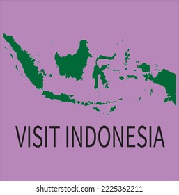 visit indonesia map with pink background