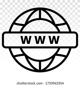 visitar internet en línea o www página web línea de arte icono vectorial para aplicaciones y sitio web