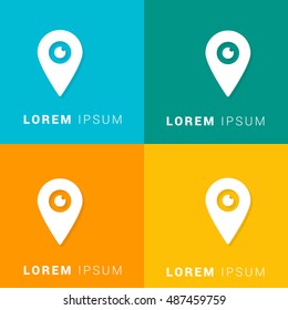 Visit Marker Four Color Material Designed Icon / Logo
