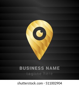 Visit Marker Gold and Black silk fashion premium icon / Logo