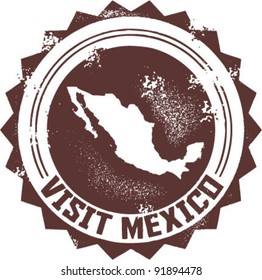 Visit Mexico Vintage Stamp