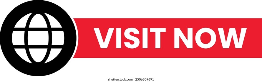 Visit Now Web Icon Call To Action Button Offer Design Marketing Symbol