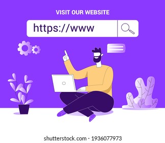 Visit our website illustration concept vector 