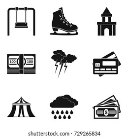 Visit to the park icons set. Simple set of 9 visit to the park vector icons for web isolated on white background
