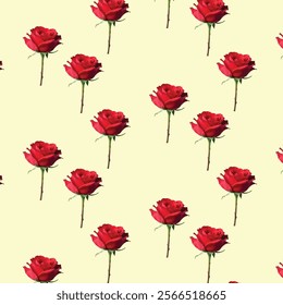 Visit
Save
vectorstock.com
Red rose flower seamless pattern background design vector image