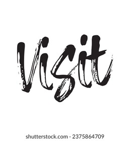 visitar texto sobre fondo blanco.