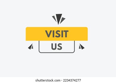 visit us text Button. visit us Sign Icon Label Sticker Web Buttons
