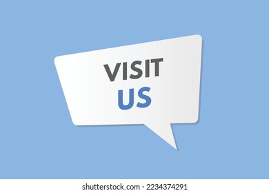 visit us text Button. visit us Sign Icon Label Sticker Web Buttons
