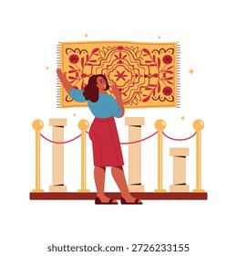 Visitar un museo de arte Ilustración vectorial EPS 10 Archivo 	