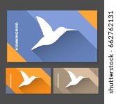 Visiting business card template or web banner design with humming bird icon