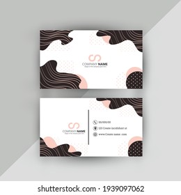 Visiting card, business card with abstract pattern, fait icon
