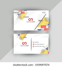 Visiting card, business card with abstract pattern, fait icon