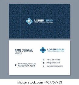 visiting card, business card set with abstract pattern. vector corporate identity template with simple logo