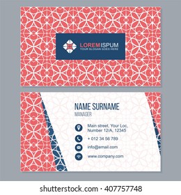 visiting card, business card set with abstract pattern. vector corporate identity template with simple logo