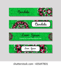 Visiting card and business card set. Abstract oriental design Layout. Front page and back page.