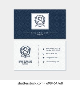 visiting card, business card set with abstract pattern. vector corporate identity template with logo s