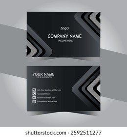 visiting card with a dark, sophisticated design featuring geometric patterns