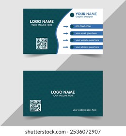 Visiting card design template .clean and professional business card template . Modern corporate business card design . Name  and visiting card horizontal simple clean and corporate design.