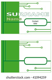 Visiting card of the IT expert, is isolated on a white background