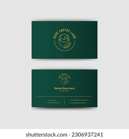 visiting card minimal design dark green theme. 
