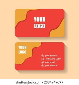 Tarjeta visitante con ilustración de vector premium de forma roja psicodélica