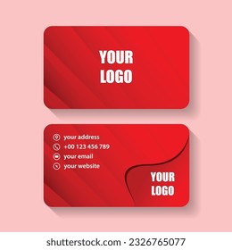 Visiting card with red background premium vector illustration