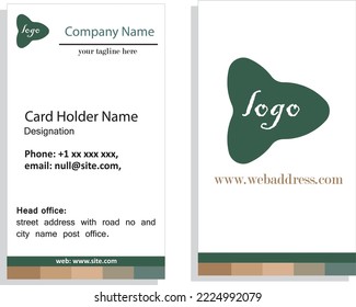 visiting card template high quality, asthetic design , quality card , premium look, vector fiile green blue, shades