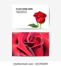 visiting card template with rose