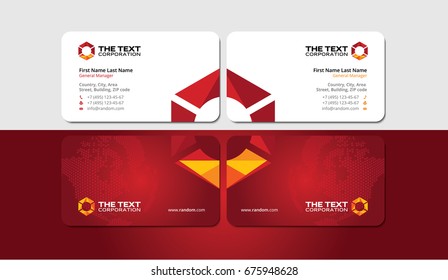 visiting card with a vivid triangular hexagon