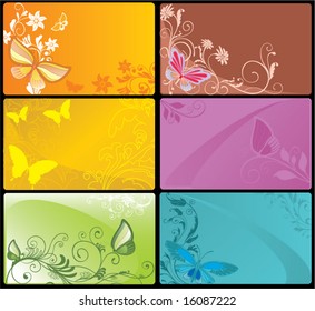 visiting cards with butterflies