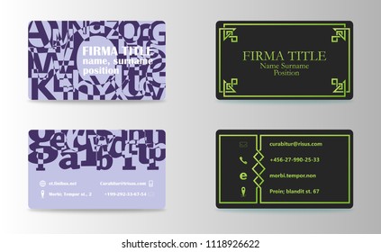 visiting cards set collection, business card set with abstract pattern. vector corporate identity template with logo